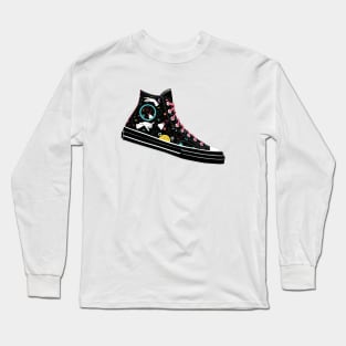 Space Converse Illustration black &amp; colour Long Sleeve T-Shirt